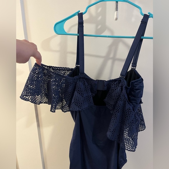 Navy One-piece with Ruffle - Picture 4 of 8